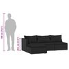 vidaXL ガーデンラウンジ4点セット クッション付き ポリラタン ブラック