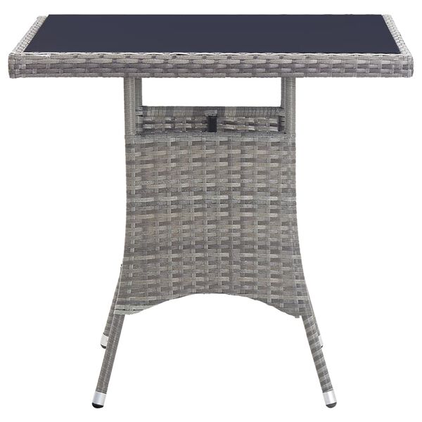 vidaXL 屋外ダイニング5点セット クッション付き ポリラタン製 グレー