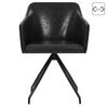 vidaXL 回転ダイニングチェア 2点 合成皮革製 ブラック
