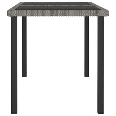 vidaXL ガーデンダイニングテーブル 140x70x73cm ポリラタン製 グレー