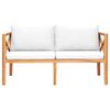 vidaXL ガーデンベンチ クリームクッション付き チーク無垢材