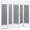 vidaXL 5枚パネル 間仕切り グレー 175x165cm 布製