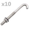vidaXL アンカーJ型ボルト (ナットとワッシャー付き) M8x100 mm 25セット
