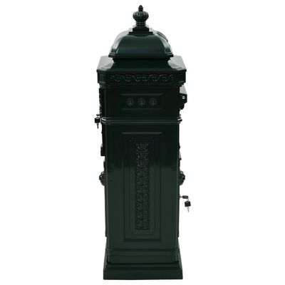 vidaXL 柱型 郵便ボックス アルミ製 ヴィンテージスタイル 防錆性 グリーン