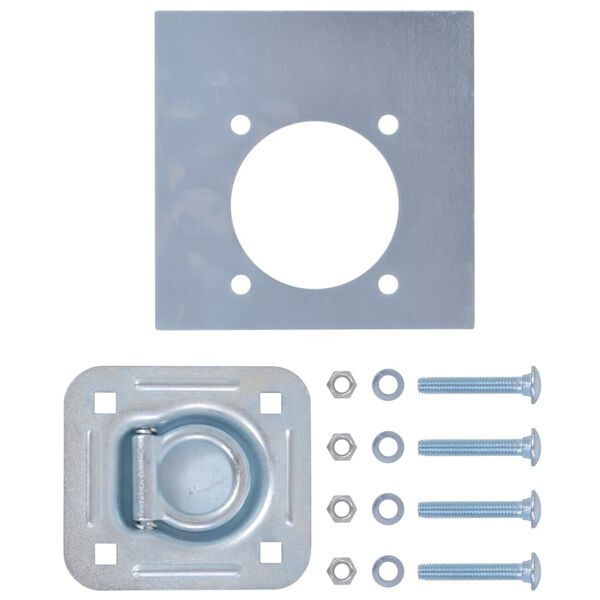 vidaXL トレーラー用 ラッシングリング 亜鉛メッキ鋼製 6点 2000kg