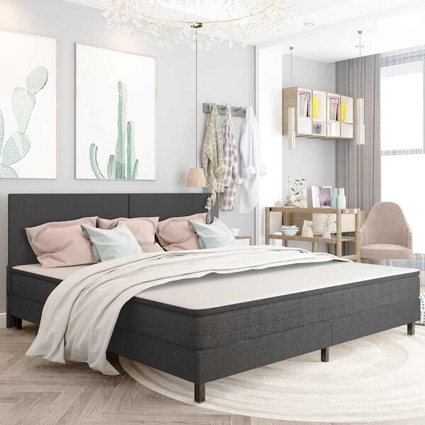 vidaXL ボックススプリング ベッドフレーム グレー 布製 200x200cm