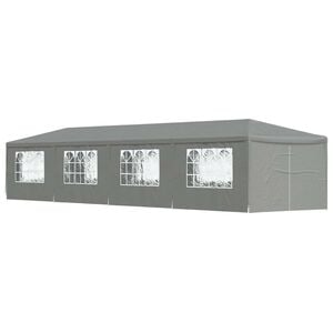 vidaXL パーティーテント 1200 x 300 x 255 cm ライトグレー PEとスチール