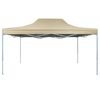 vidaXL 折り畳み式ポップアップテント 3 x 4.5 m クリームホワイト