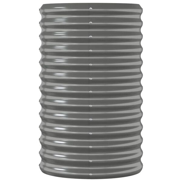 vidaXL ガーデンプランター 亜鉛メッキスチール 114x40x68 cm グレー