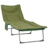 vidaXL クッション付き折りたたみ式サンラウンジャー ダークグリーン PEコーティング施されたオックスフォードポリエステル生地