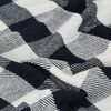 vidaXL スローケット コットン製 チェック 220x250cm ネイビーブルー