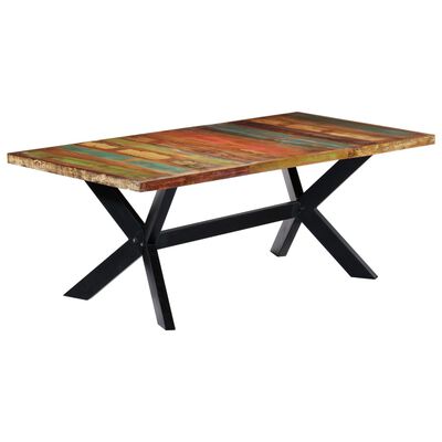 vidaXL ダイニングテーブル 無垢の再生木材 200x100x75cm