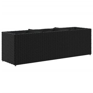 vidaXL ガーデンプランター 3個セット ブラック 105x30x32cm ポリラタン製