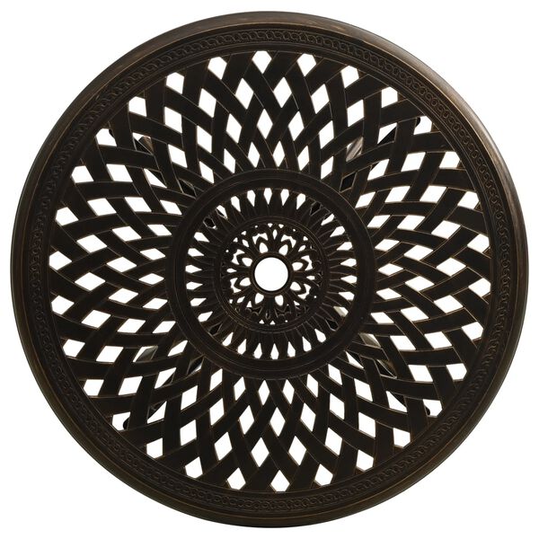 vidaXL ガーデンテーブル 78x78x72cm アルミ鋳物 ブロンズ