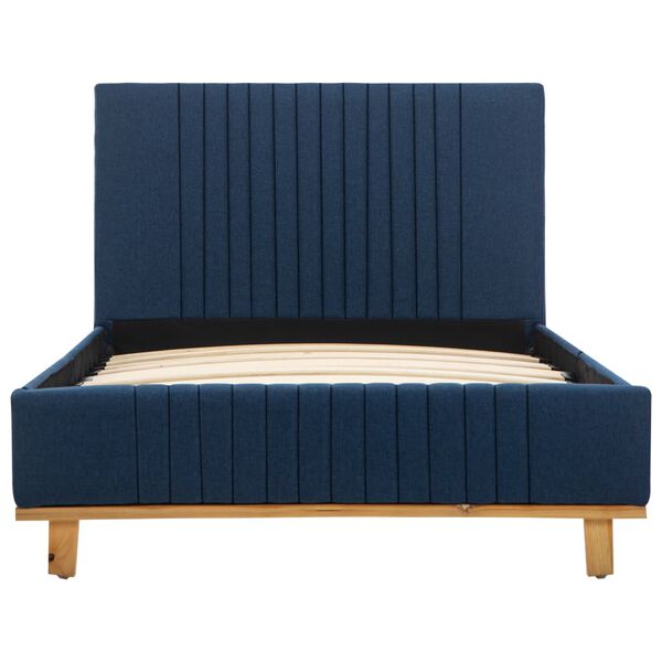 vidaXL ベッドフレーム ブルー 布製 100x200cm