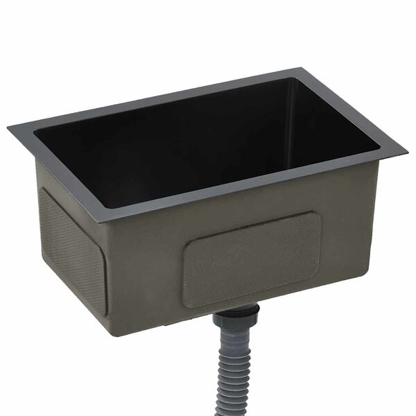 vidaXL 手作り キッチンシンク ステンレススチール製 ブラック