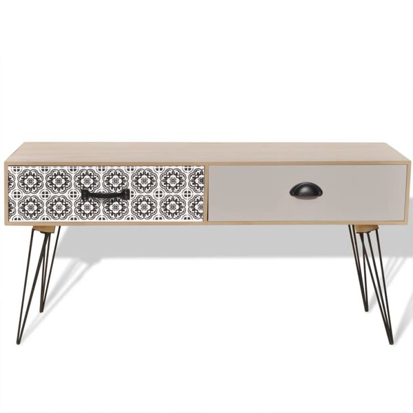 vidaXL TVサイドテーブル 100x40x35cm ブラウン