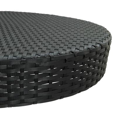 vidaXL ガーデンテーブル ブラック 75.5x106cm ポリラタン製
