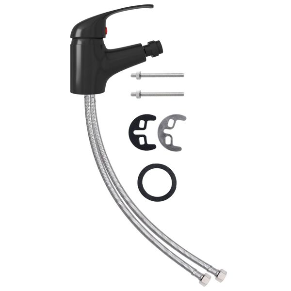 vidaXL バスルーム用ビデミキサー 蛇口 ブラック 13 x 12 cm