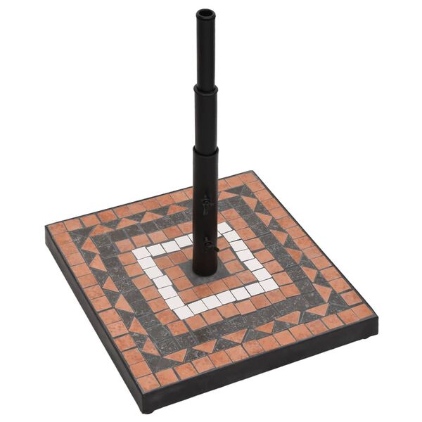 vidaXL パラソルベース テラコッタ＆ホワイト スクエア 12 kg