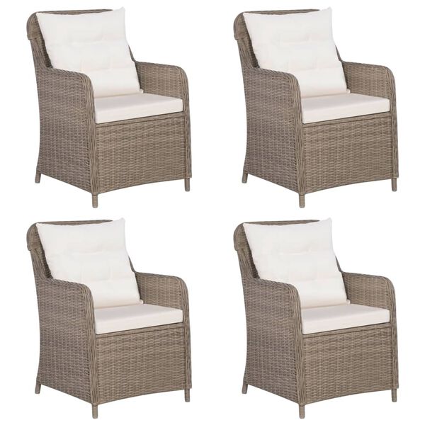 vidaXL ガーデンダイニングセット 5点 ブラウン