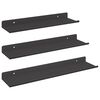 vidaXL フローティング棚 壁面取付型 3 pcs ブラック 40 x 9 x 2.5 cm スチール