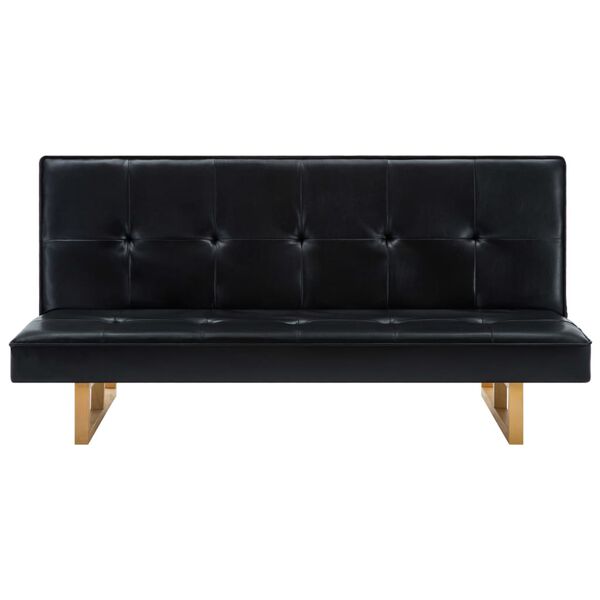 vidaXL ソファベッド 合成皮革製 ブラック