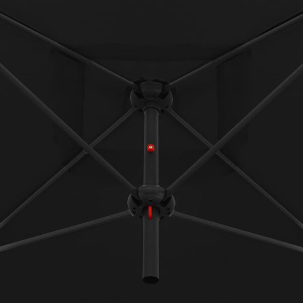 vidaXL ダブルパラソル スチール製ポール付き 250x250cm ブラック