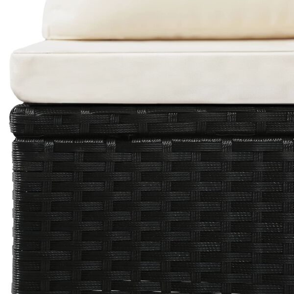 vidaXL ガーデンラウンジ4点セット クッション付き ポリラタン製 ブラック