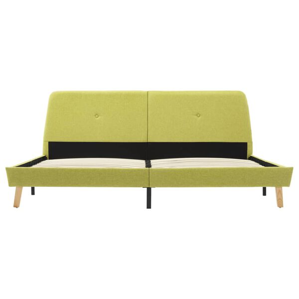 vidaXL ベッドフレーム グリーン 布製 180x200cm