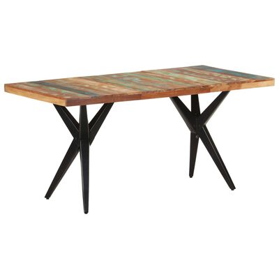 vidaXL ダイニングテーブル 160x80x76 cm 無垢の再生木材