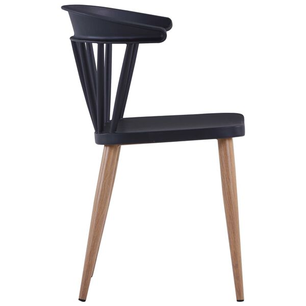 vidaXL ダイニングチェア 2点 ブラック プラスチック製