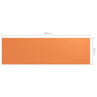 vidaXL バルコニースクリーン オレンジ 120x400cm オックスフォード生地