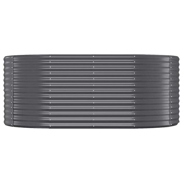 vidaXL ガーデンプランター 亜鉛メッキスチール 175x100x68 cm アントラシート