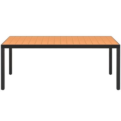 vidaXL ガーデンテーブル ブラウン 185x90x74cm アルミ＆WPC製