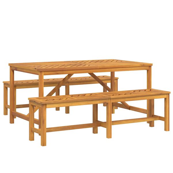 vidaXL ガーデンダイニングセット 3 pcs ブラウン アカシア無垢材