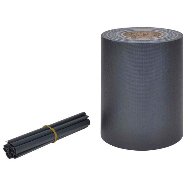 vidaXL ガーデンプライバシースクリーン PVC製 70x0.19m ダークグレー