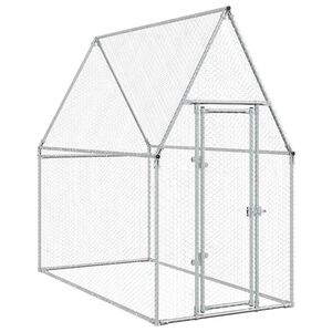vidaXL 鶏小屋 シルバー 200x100x190 cm 亜鉛メッキ鋼