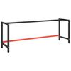 vidaXL ワークベンチフレーム マットブラック＆マットレッド 220x57x79 cm メタル