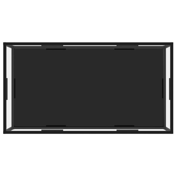 vidaXL コーヒーテーブル 透明＆ブラック 120x60x35cm 強化ガラス製