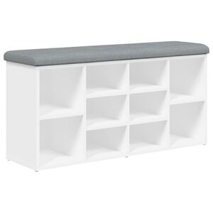 vidaXL シューベンチ ホワイト 102x32x50 cm エンジニアードウッド