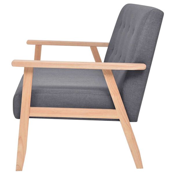 vidaXL 2人掛けソファ 布製 ダークグレー