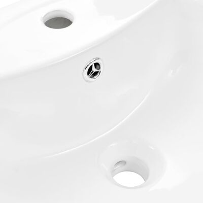 vidaXL 独立型洗面台 台座付き 陶器製 ホワイト 520x440x190 mm