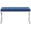 vidaXL ベンチ 97cm ブルー ベルベット＆ステンレススチール製