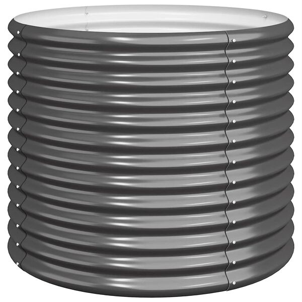 vidaXL ガーデンプランター 亜鉛メッキスチール 80x80x68 cm アントラシート