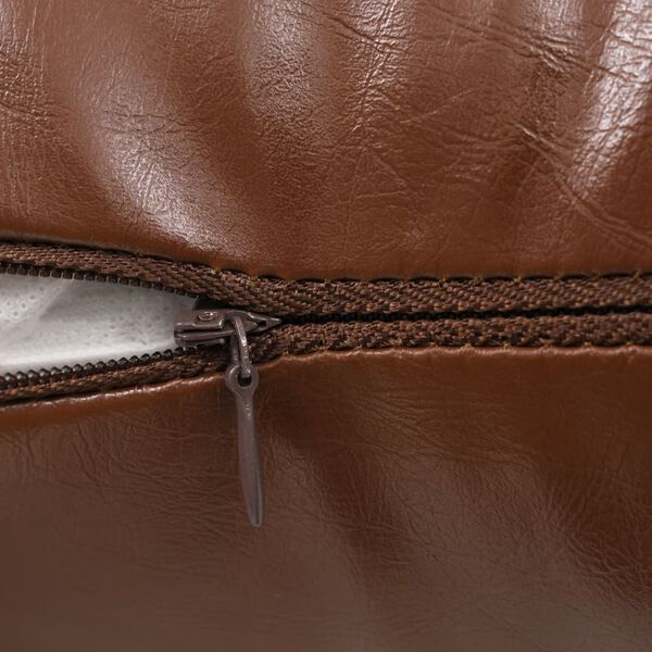 vidaXL クッション 2個セット PU製 60x60cm ブラウン