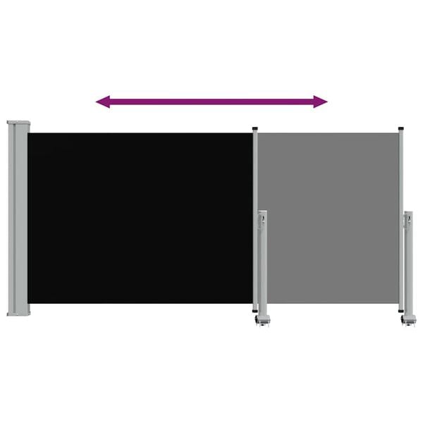 vidaXL パティオ用 引き込み式サイドオーニング 120x300cm ブラック