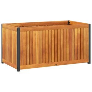 vidaXL ガーデンプランター 85x45x44cm 無垢材（アカシア材）とスチール製