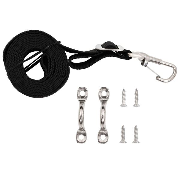 vidaXL ビミニトップ ストラップ 2点 ファブリック＆ステンレススチール