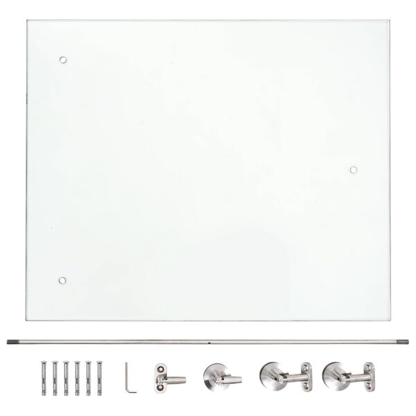 vidaXL キャノピー フロントドア 90x75cm VSG 安全ガラス＆ステンレススチール製